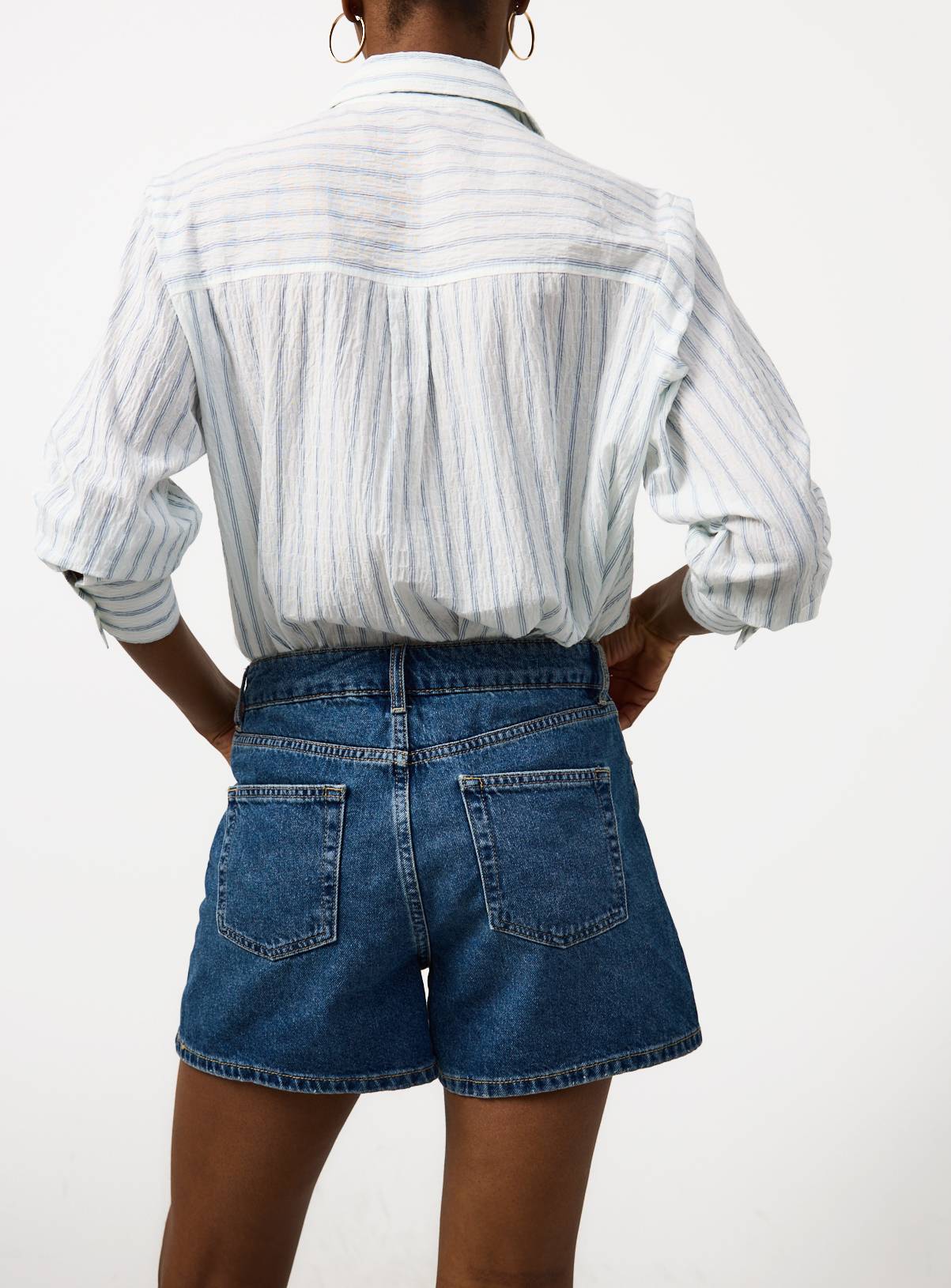 Mid Denim A Line Shorts 14 - Image 4